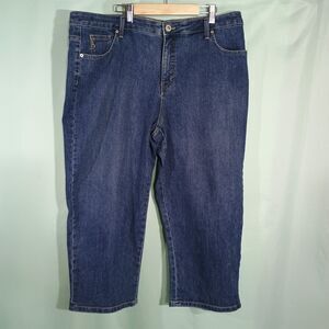 Denim Capri Jeans Womens Blue Cropped Pants Mid Rise Casual Denim